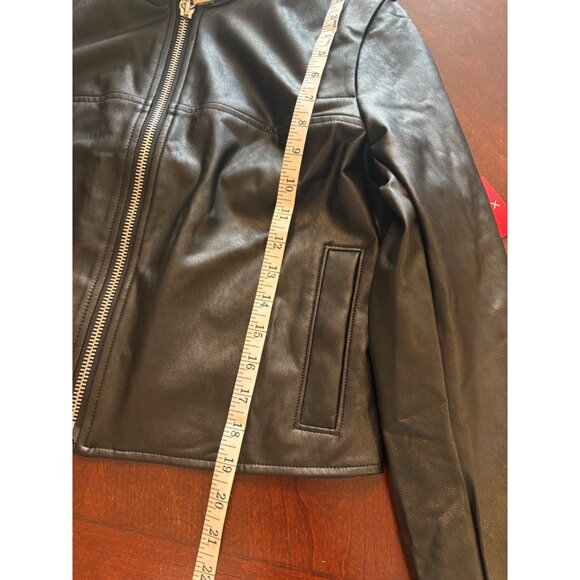 Spanx NWT Faux Leather Moto Jacket in Luxe Black Women’s Large - Picture 11 of 16
